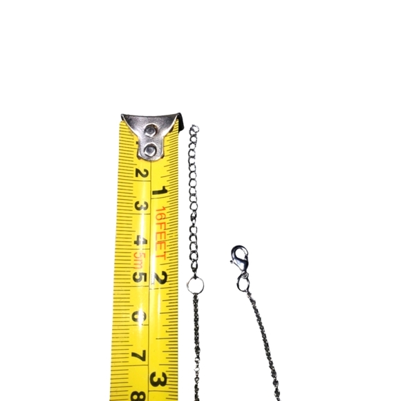 Sexy Y-Drop CZ Necklace Silver Tone Chain 21” Signed JCM CZ China EUC - Picture 9 of 11